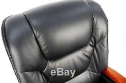 Genuine Leather Full Recliner Executive Office Chair Superb Quality Black Swivel