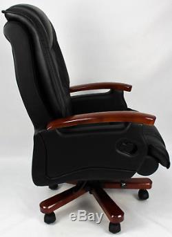 Genuine Leather Full Recliner Executive Office Chair Superb Quality Black Swivel