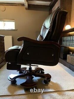 Genuine Leather Full Recliner Tiltable Executive Office Chair Seat Desk