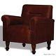 Genuine Leather Vintage Armchair Brown Chair Handcraft Lounge Living Room Office