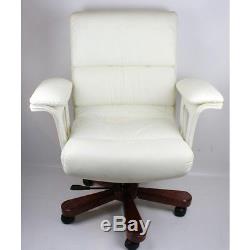 Genuine Leather White Executive Office Boss Chair Extra Large Superb Qaulity