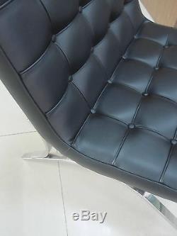 Genuine SEVILLE lounge chair in Black Leather