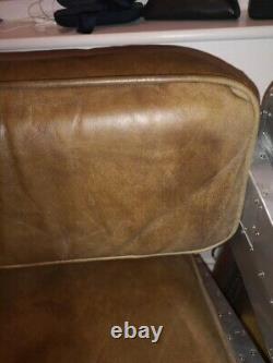 Genuine Timothy Oulton Aviator Spitfire Office Chair Aluminium & Aged Leather