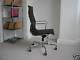 Genuine Used Vitra Ea119 High Backed Aluminium Group Chair Ribbed Black Leather