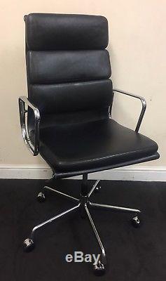 Genuine Vitra Charles & Ray Eames Chair EA219 High Back Soft Pad Black Leather