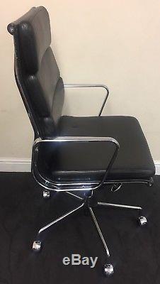 Genuine Vitra Charles & Ray Eames Chair EA219 High Back Soft Pad Black Leather
