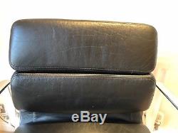 Genuine Vitra Eames EA217 soft pad black leather desk chair SW19