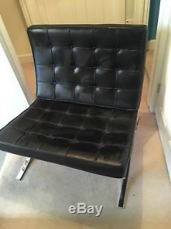 Genuine, original Barcelona chair by KnollStudio in Black leather, pre-owned