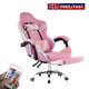 Girls Racing Gaming Chair Led Light Executive Office Computer Recliner Footrest