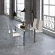 Glass Dining/meeting Table With4 Chairs Faux Leather Up 4-6 Kitchen/office Modern