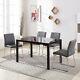 Glass Table And 4 Chairs Dining Table Set Faux Leather Seat Chrome Legs Office