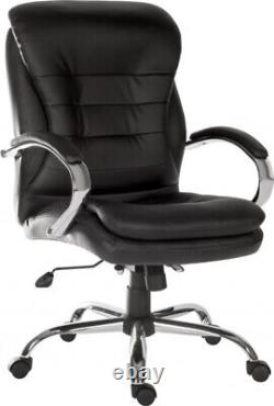 Goliath Light Executive Black Leather Faced Office Chair with Matching Padded Ar