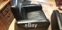 Gorgeous, comfortable black leather swivel chairs office, lounge, cinema room