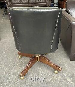 Green Leather Chesterfield Directors Captains office desk Chair WE DELIVER UK