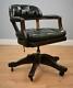 Green Leather Swivel Office/desk Chair