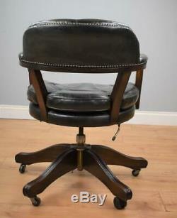 Green Leather swivel office/desk chair
