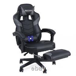 Grey Computer Gaming Chair Massage Ergonomic Office Recliner withLumbar Support