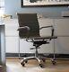 Grey Faux Leather Ribbed Office Chair