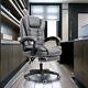 Grey Recliner Massage Home Office Gaming Chair Swivel Tilt Seater In Pu Leather