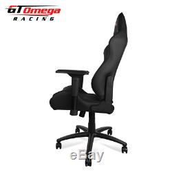 Gt Omega Elite Racing Gaming Office Chair Black Pvc Esport Seat