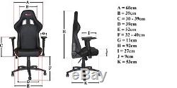 Gt Omega Pro Racing Gaming Office Chair Black Fabric Esport Seat Ak