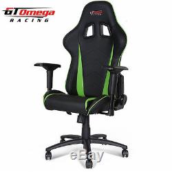 Gt Omega Pro Racing Gaming Office Chair Black Green Leather Esport Seat OC-F0011