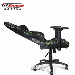 Gt Omega Pro Racing Gaming Office Chair Black Green Leather Esport Seat OC-F0011