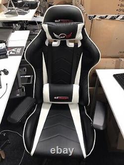 Gt Omega Pro Racing Gaming Office Chair Black Next White Leather Esport