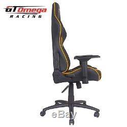Gt Omega Pro Racing Gaming Office Chair Black Next Yellow Leather Esport Seat Ak