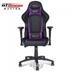 Gt Omega Pro Racing Gaming Office Chair Black Purple Leather Esport Seat OC-F001