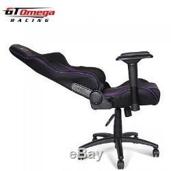 Gt Omega Pro Racing Gaming Office Chair Black Purple Leather Esport Seat OC-F001