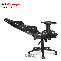 Gt Omega Pro Racing Gaming Office Chair Black White Leather Esport Seat OC-F0015