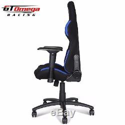 Gt Omega Pro Racing Gaming Office Chair Black With Blue Fabric Esport Seats Ak