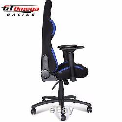 Gt Omega Pro Racing Gaming Office Chair Black With Blue Fabric Esport Seats Ak