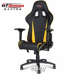 Gt Omega Pro Racing Gaming Office Chair Black Yellow Leather Esport Seat OC-F001