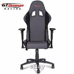Gt Omega Pro Racing Gaming Office Chair Grey And Black Fabric Esport Seat Ak