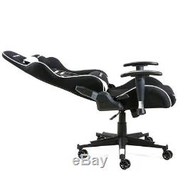 Gtforce Evo Ct White Reclining Sports Racing Gaming Office Desk Pc Fabric Chair