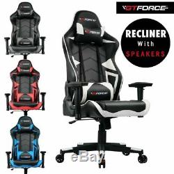Gtforce Exstream Reclining Bluetooth Speaker Leather Gaming Racing Office Chair