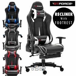Gtforce Formula Rx Racing Reclining Leather Sports Gaming Footrest Office Chair
