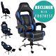 Gtforce Pace Reclining Leather Sports Racing Office Desk Chair Gaming Footstool