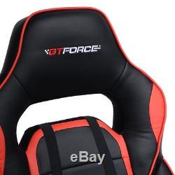 Gtforce Pace Red Reclining Leather Sports Racing Office Desk Chair Gaming