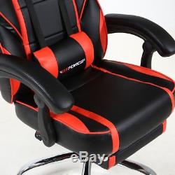 Gtforce Pace Red Reclining Leather Sports Racing Office Desk Chair Gaming