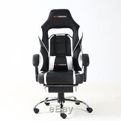 Gtforce Pace White Reclining Leather Sports Racing Office Desk Chair Gaming