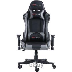 Gtforce Pro Fx Grey Reclining Sports Racing Gaming Office Desk Pc Leather Chair