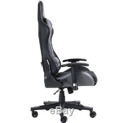 Gtforce Pro Gt Grey Reclining Sports Racing Gaming Office Desk Pc Leather Chair