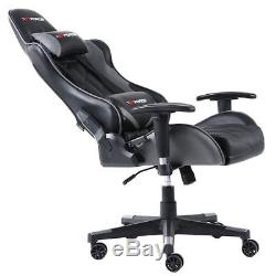 Gtforce Pro Gt Grey Reclining Sports Racing Gaming Office Desk Pc Leather Chair