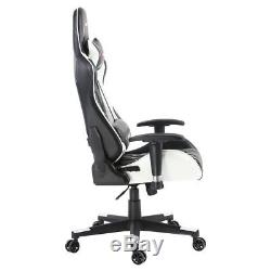 Gtforce Pro Gt White Reclining Sports Racing Gaming Office Desk Pc Leather Chair
