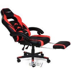 Gtforce Turbo Red Reclining Leather Sports Racing Office Desk Chair Gaming