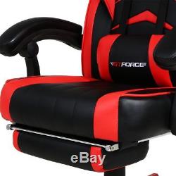 Gtforce Turbo Red Reclining Leather Sports Racing Office Desk Chair Gaming