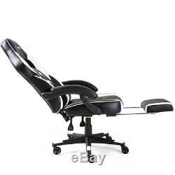 Gtforce Turbo White Reclining Leather Sports Racing Office Desk Chair Gaming